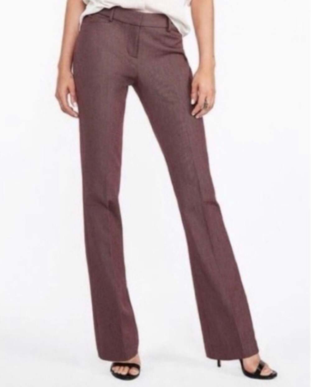 Express Editor Mid-Rise Bootcut Heathered Dress Pants Size 2R - Picture 2 of 11